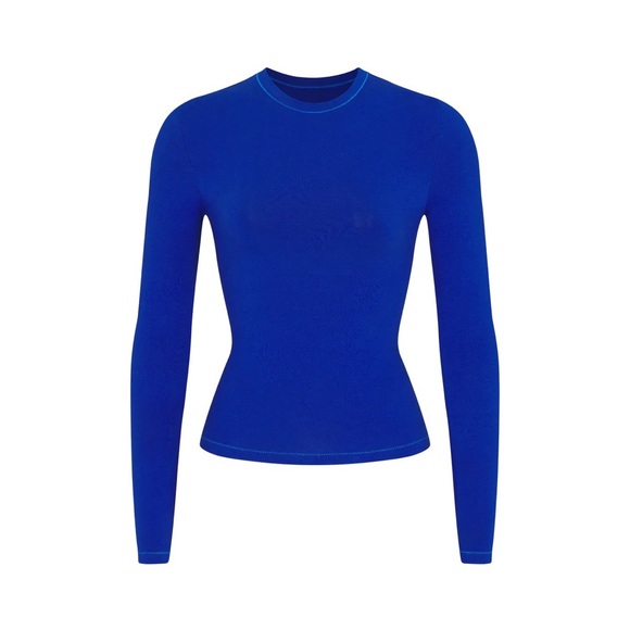 SKIMS Tops - NWT Skims Cotton Jersey Long Sleeve T-Shirt in COBALT sz S - RARE